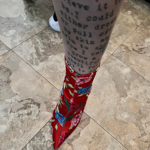 Aldo red floral boots - Picture 12 of 15